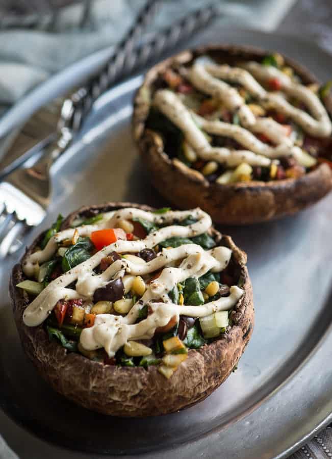 Raw Stuffed Mushrooms with Rosemary “Cream”