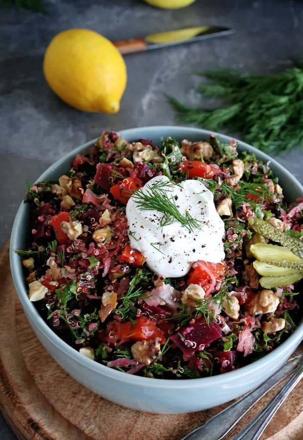 Russian Style Quinoa Salad with Winter Vegetables