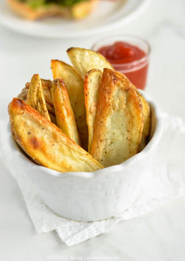 Salt and Peppered Oven Baked Potato Wedges