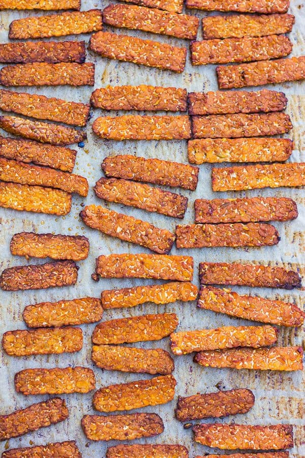 Smoky Baked Tempeh Bacon