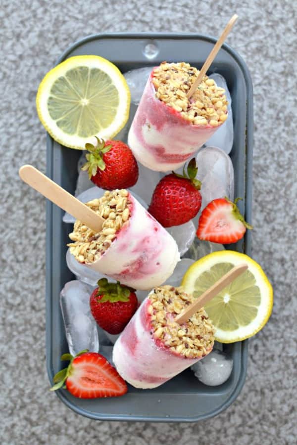 Strawberry Cheesecake Popsicles