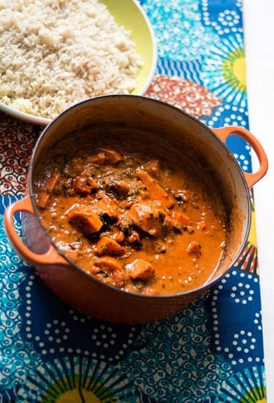 Sudanese Sweet Potato, Spinach and Peanut Stew