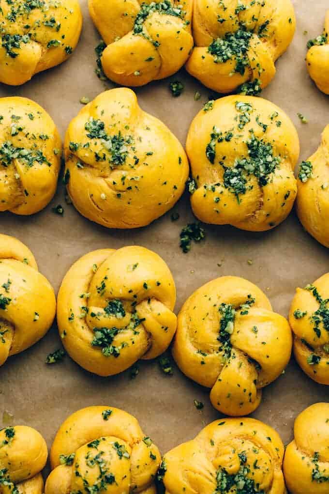 Sweet Potato Spelt Garlic Knots