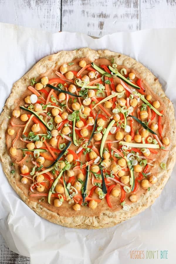 Thai Chickpea and Veggie Pizza