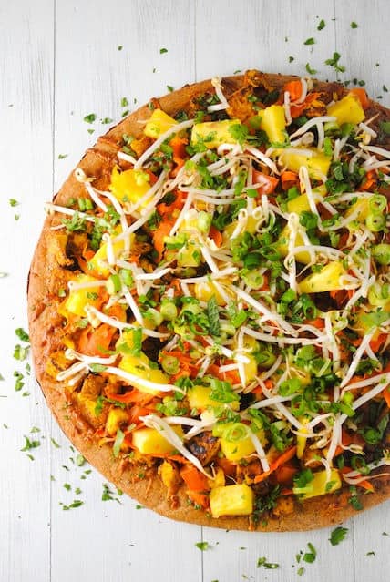 Thai Tofu Pizza with Spicy Peanut Sauce