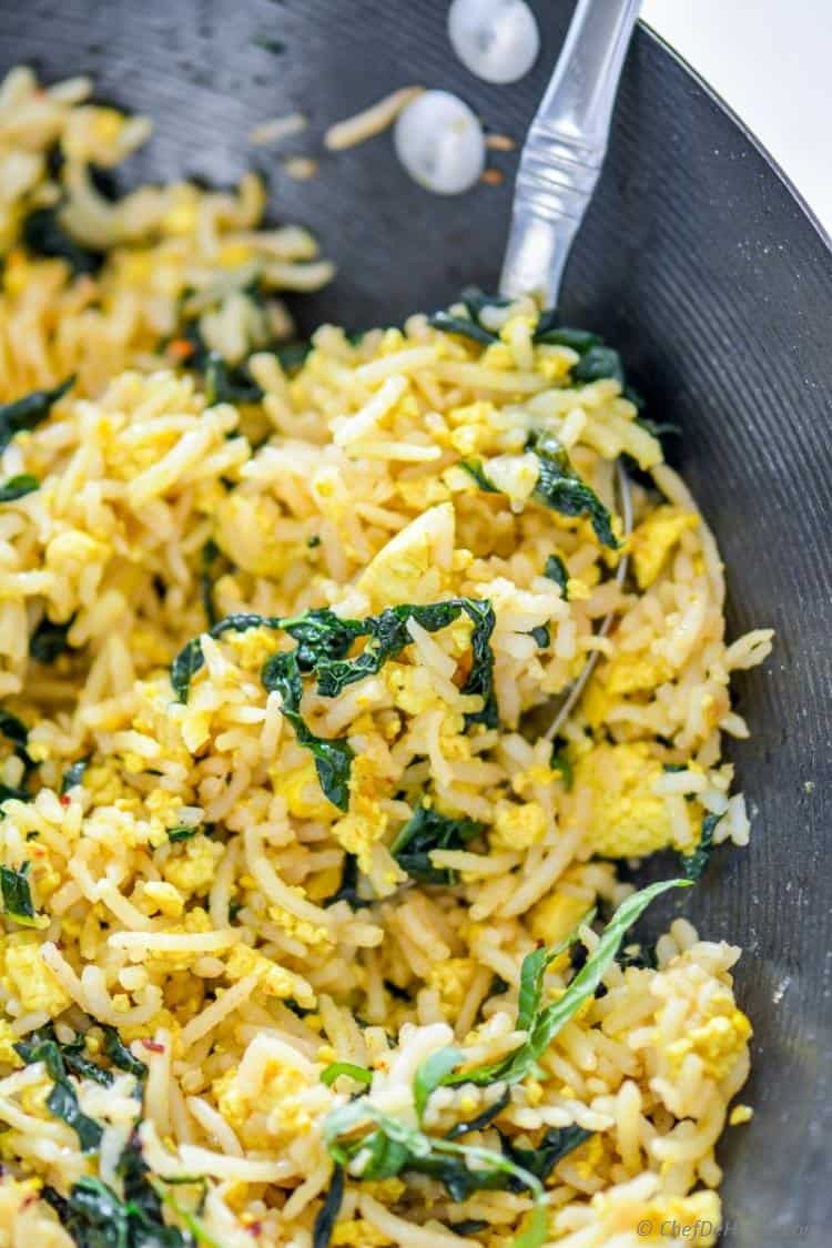 Tofu Scramble Kale Fried Rice