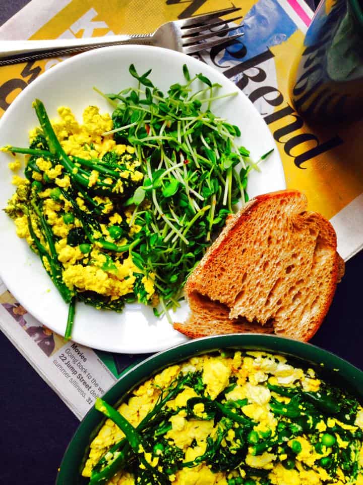 Tofu Scramble with Spring Greens