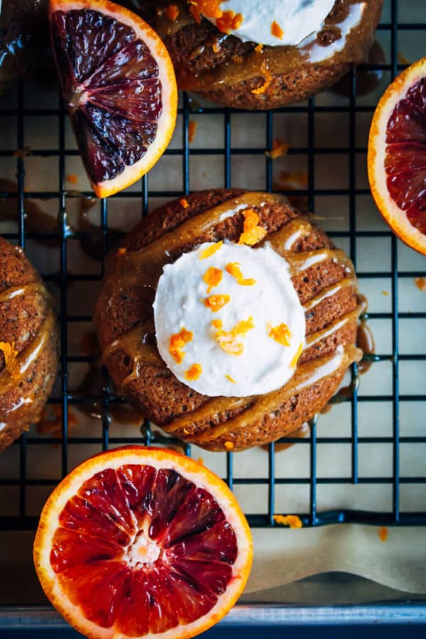 Vanilla Earl Grey Donuts with Caramel and Blood Orange Zest
