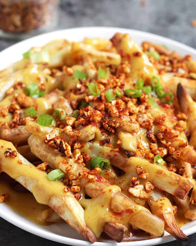 Vegan Bacon Cheese Fries (Gluten-Free)