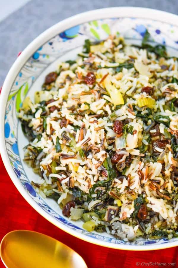 Wild Rice, Kale and Mushroom Stuffing (Gluten-Free)