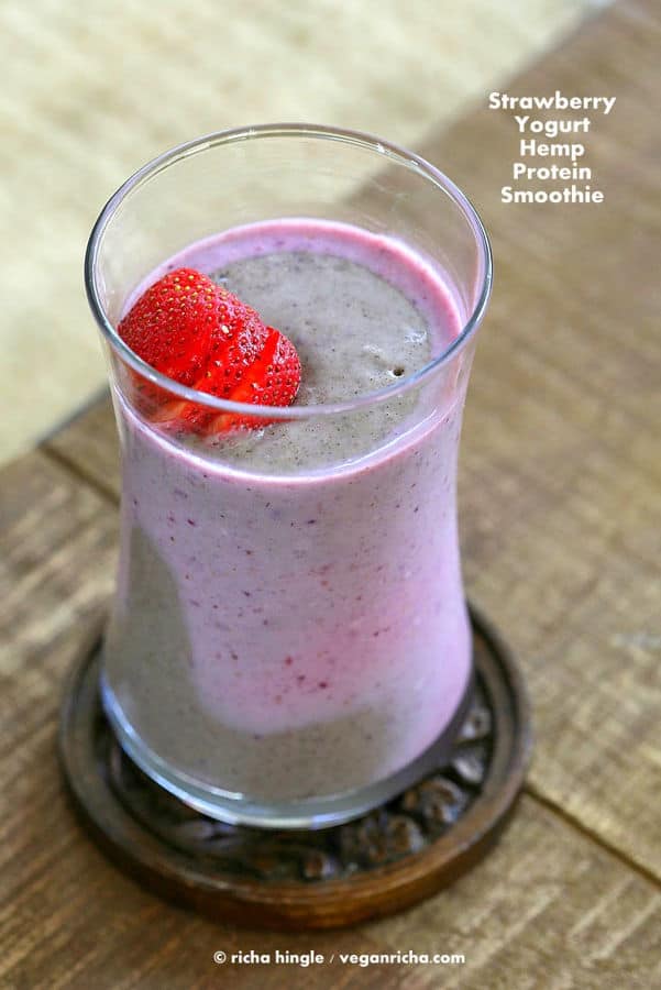 Yogurt Strawberry Hemp Protein Smoothie