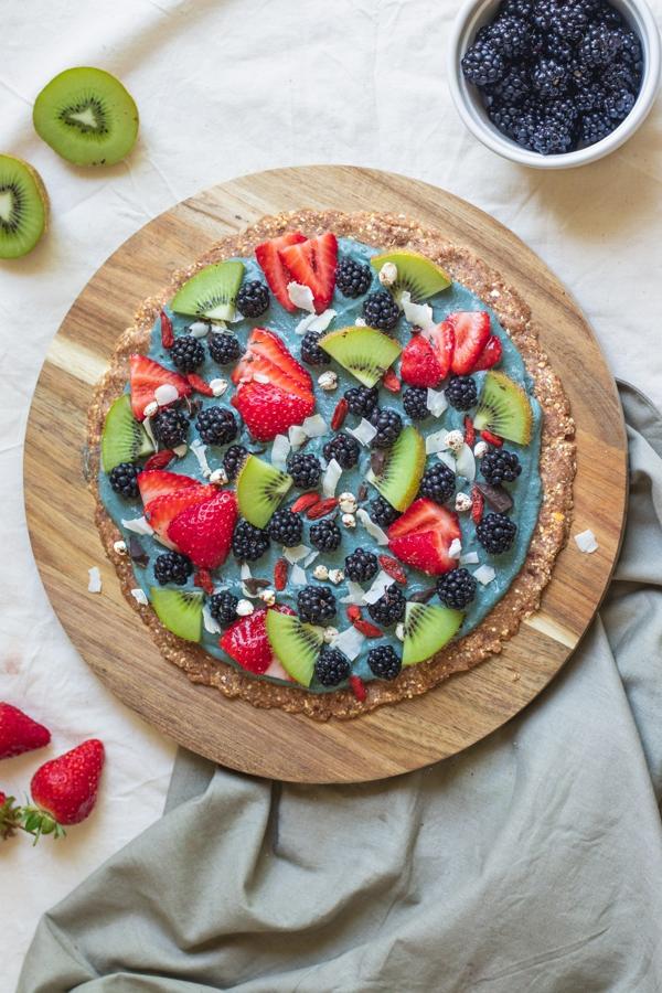 No-Bake Blackberry Dessert Pizza (Gluten-Free)