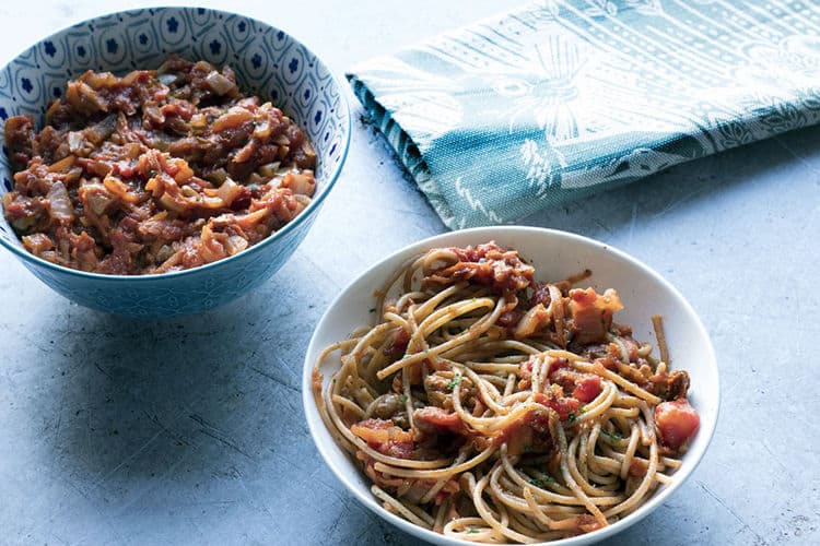 Sun-Dried Tomato Pasta Sauce with Walnuts and Chipotle