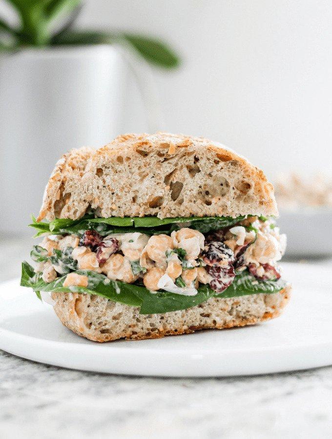 Cranberry Chickpea Salad Sandwiches