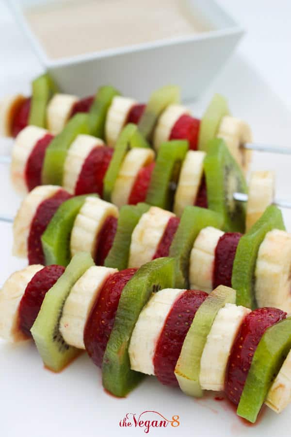 Fruit Salad Kabobs with Sweet Sunflower Balsamic Dip & Sunflower Chocolate Dip