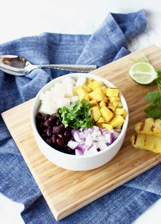 Grilled Pineapple, Black Bean and Jicama Salad