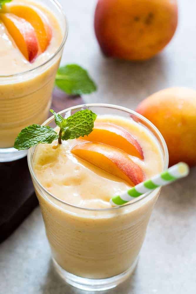 Healthy Frozen Peach Mango Smoothie