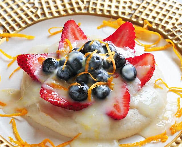 Lemon Glazed Fruit and Custard