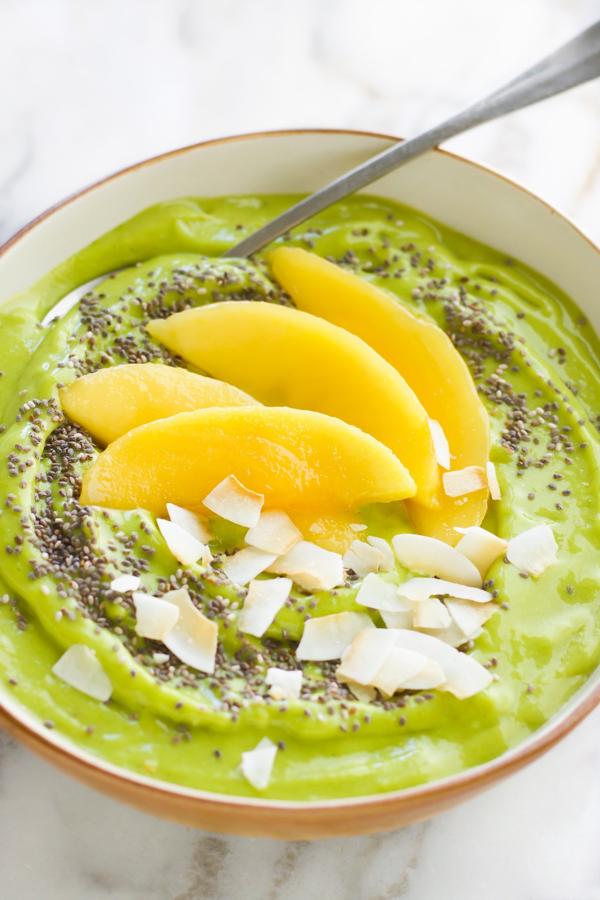 Mango Banana Green Smoothie Bowl