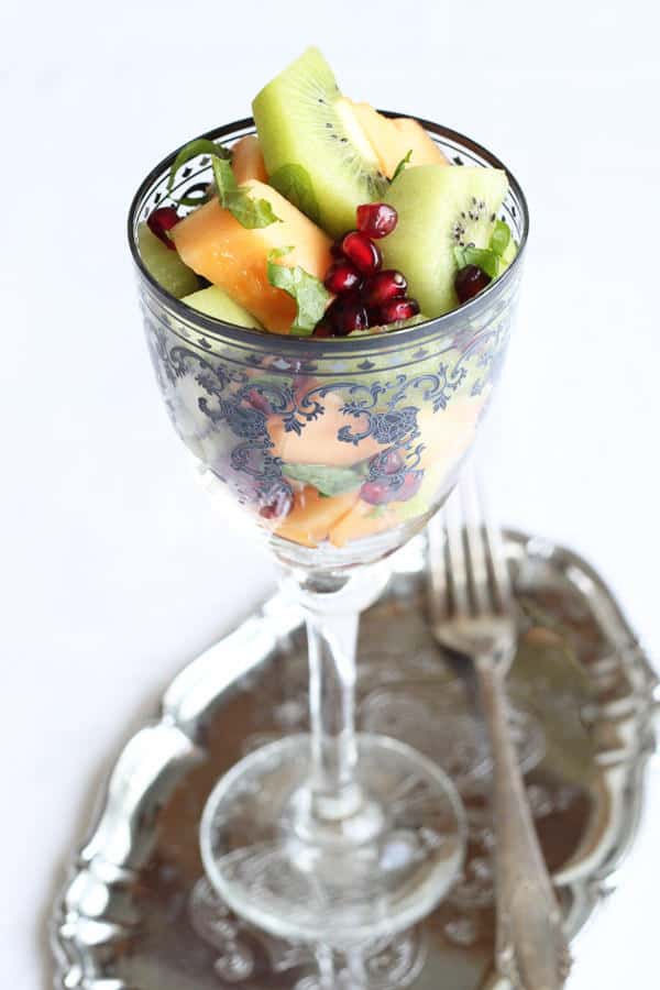 Melon, Mint and Kiwi Fruit Salad