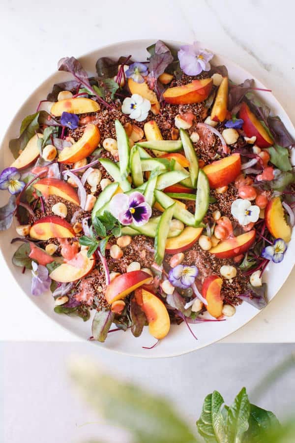 Nectarine Salad with Raspberry Balsamic Vinaigrette