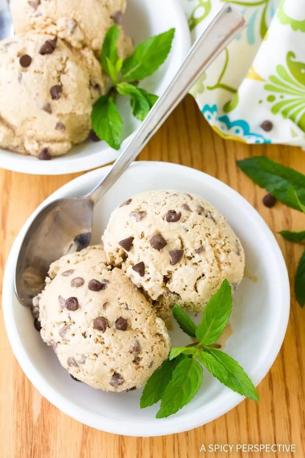 No-Churn Mocha Mint Chip Ice Cream