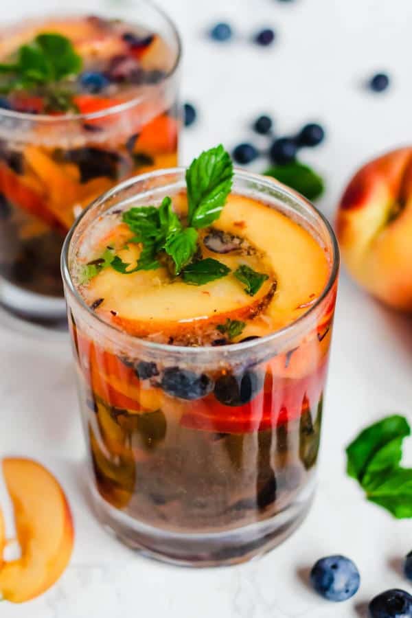 Peach Blueberry Sangria Mocktails