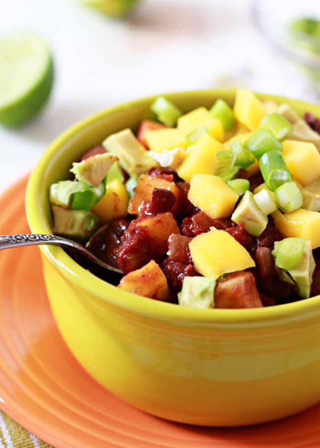 Slow Cooker Black Bean and Mango Caribbean Chili