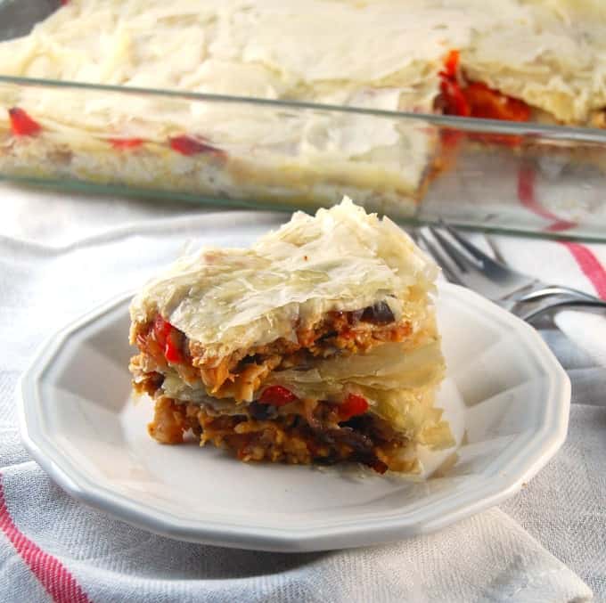 High-Protein Filo Lasagna with Roasted Veggies