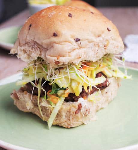 Asian Bean Burgers & Wasabi Slaw (Gluten-Free)