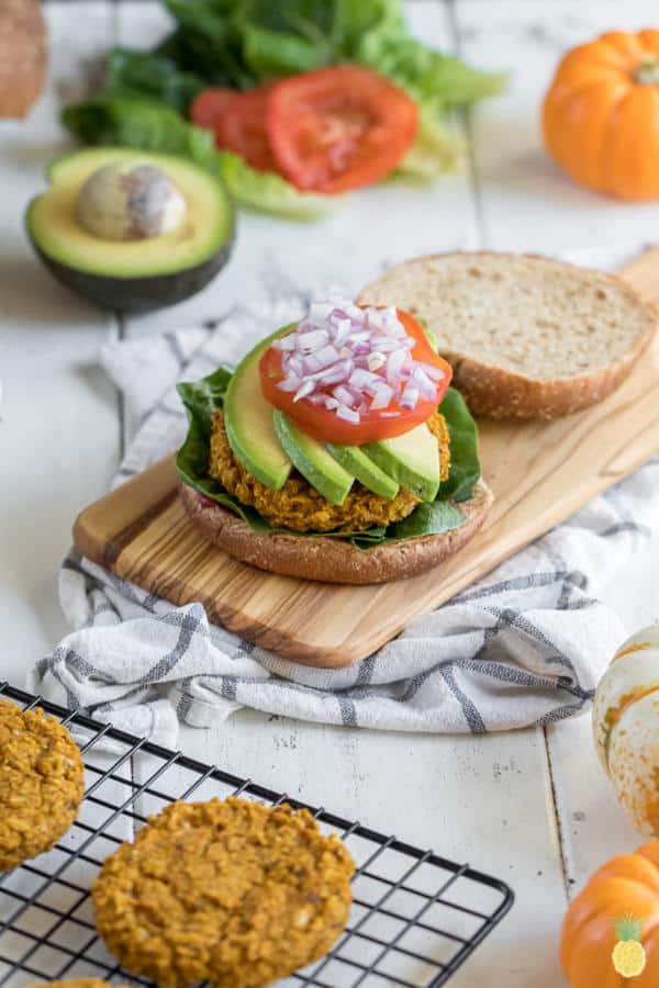 Autumn White Bean & Pumpkin Veggie Burgers