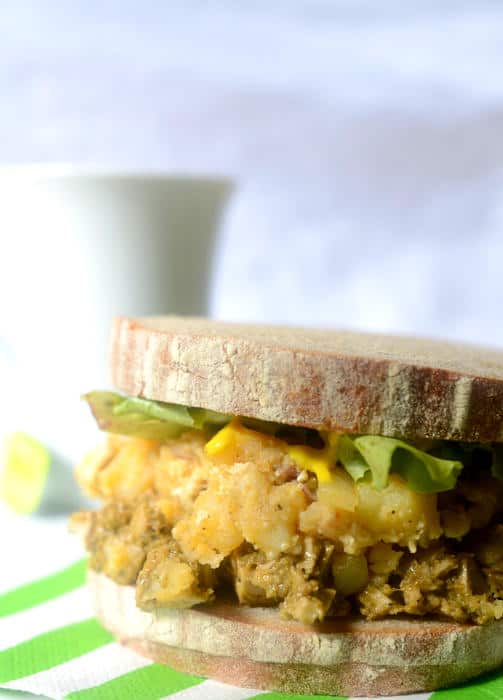 Avocado Chicken and Potato Salad Sandwich on Rye