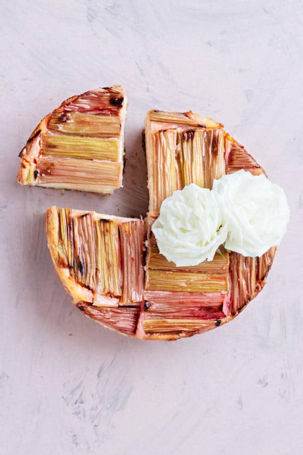 Baked Rhubarb Vanilla Cheesecake