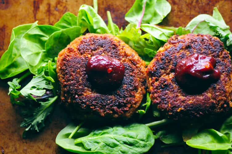 BBQ Chickpea Walnut Burgers (Gluten-Free)