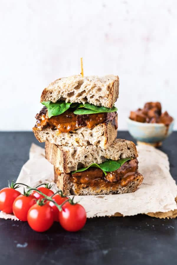 Buffalo Tofu Chicken Sandwich