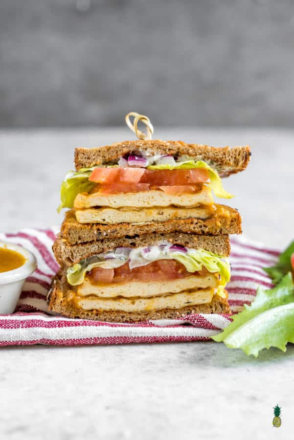 Buffalo Tofu Sandwich with Homemade Ranch