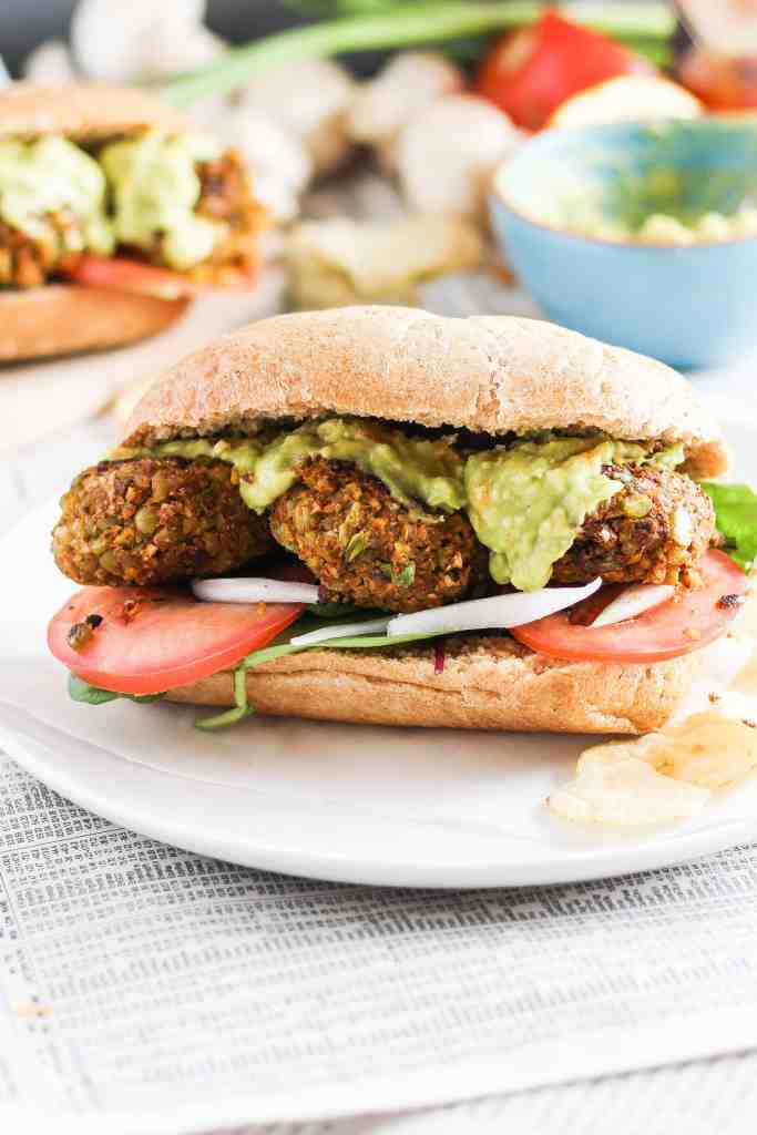 Cajun Split Pea Po’ Boys with Spicy Avocado Sauce