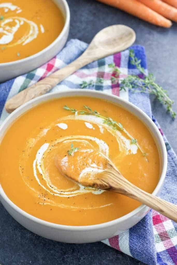 Creamy Ginger Carrot Sweet Potato Soup