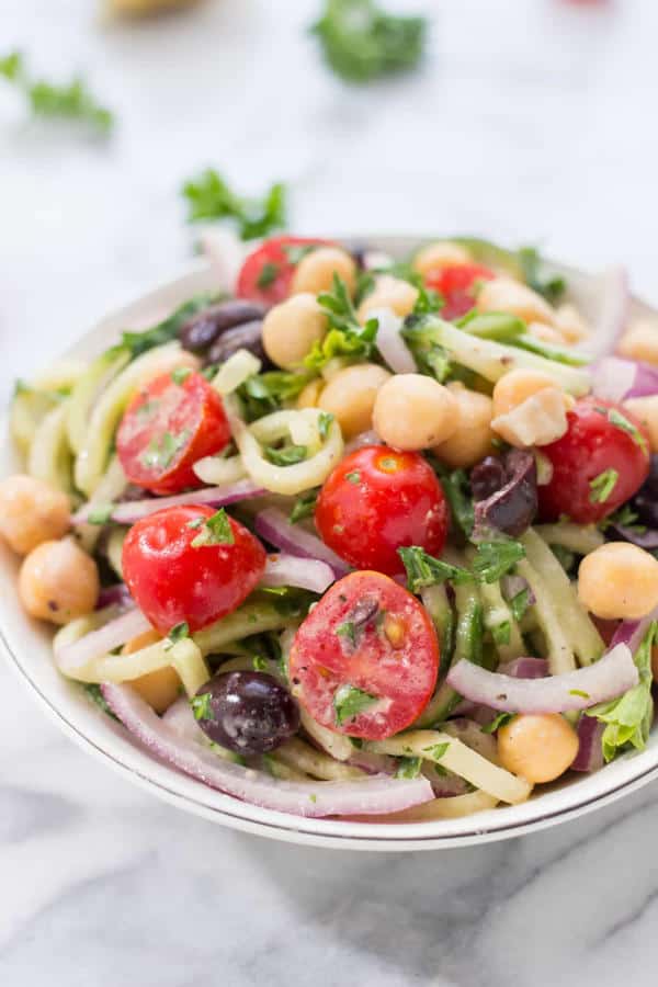 Cucumber Noodle Greek Salad