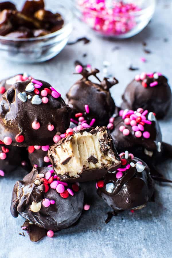 Date Caramel Energy Balls with Dark Chocolate