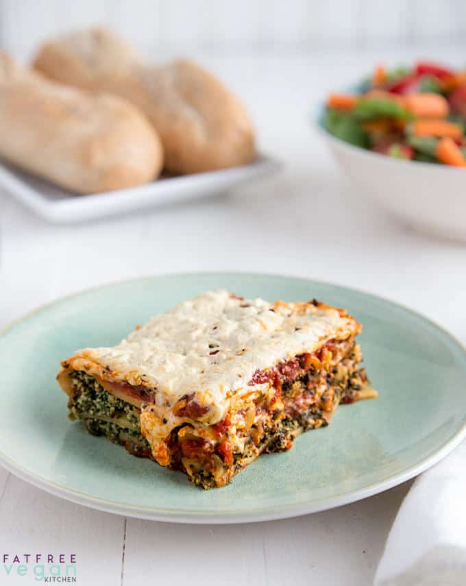 Easy Vegan Spinach and Mushroom Lasagna