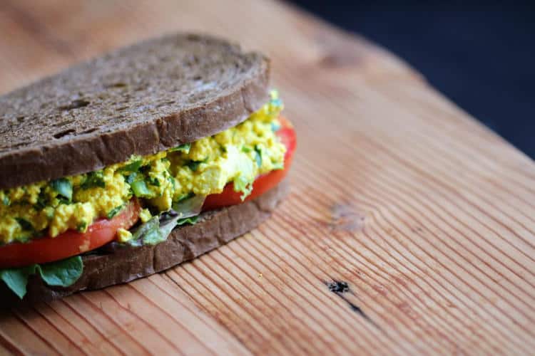 Eggless Tofu Salad Sandwich