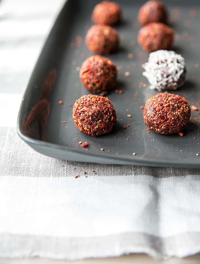 Hazelnut Truffles Rolled in Goji Berries (Gluten-Free)