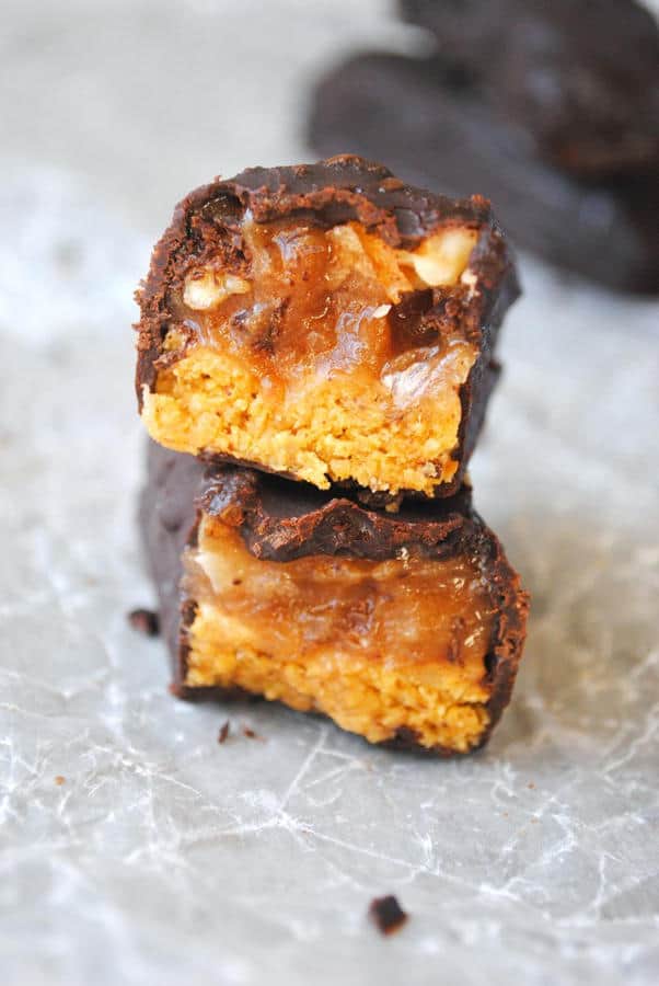 Healthy Pumpkin Snickers Bars