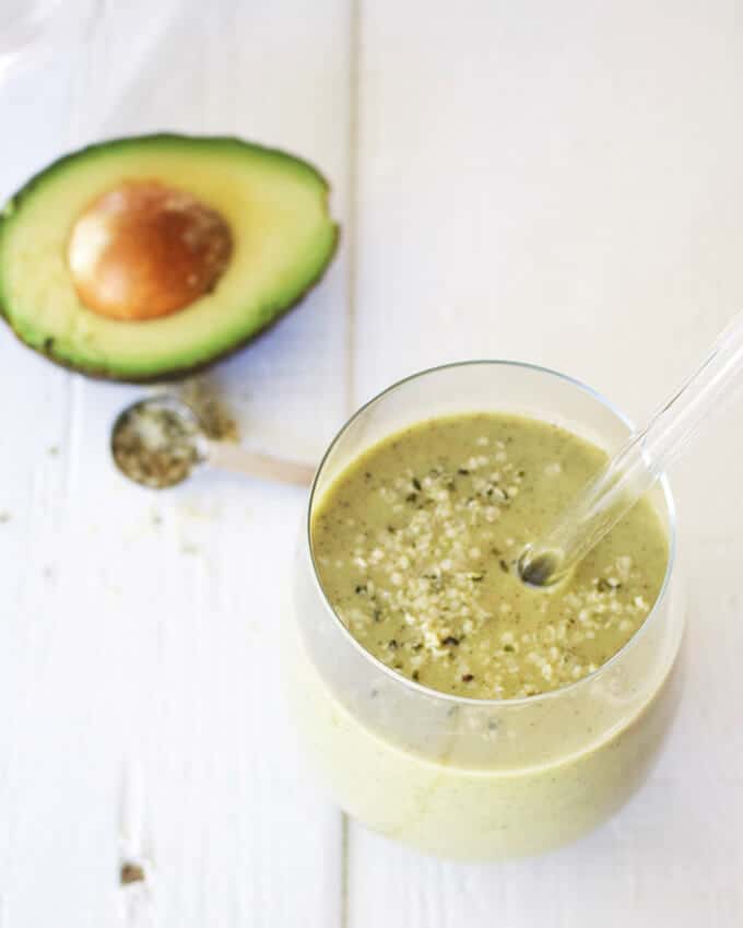 Hemp Protein Smoothie with Matcha and Avocado