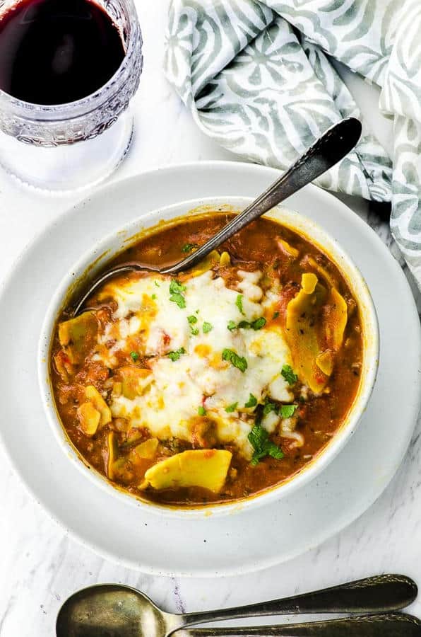 High-Protein Vegan Lasagna Soup