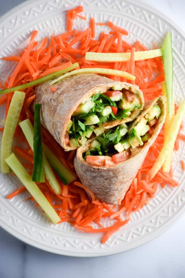 Hummus Wrap with Sriracha Sauce