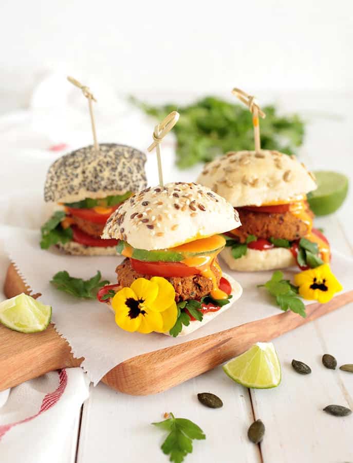 Kidney Bean and Pumpkin Seed Sliders