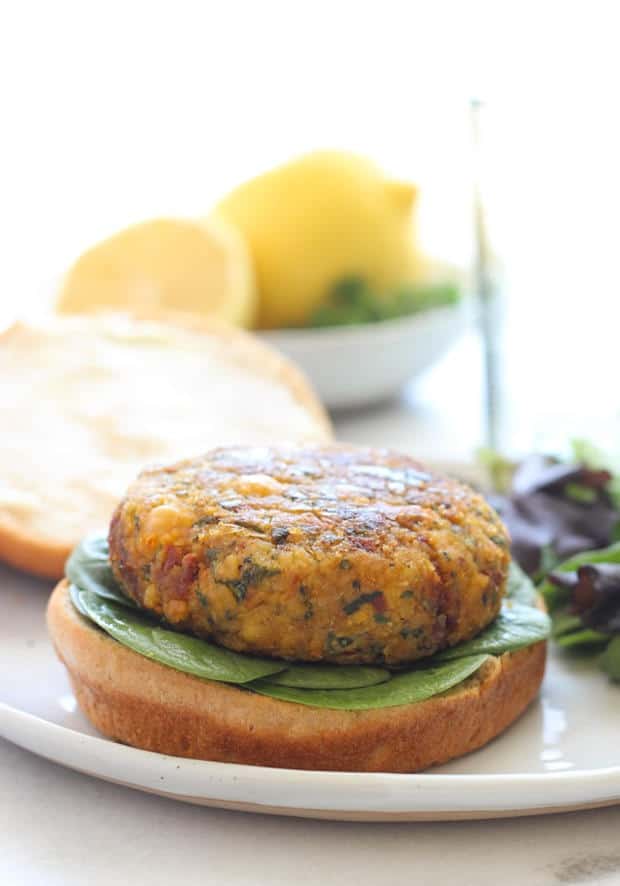 Mediterranean Chickpea Burgers (Gluten-Free)