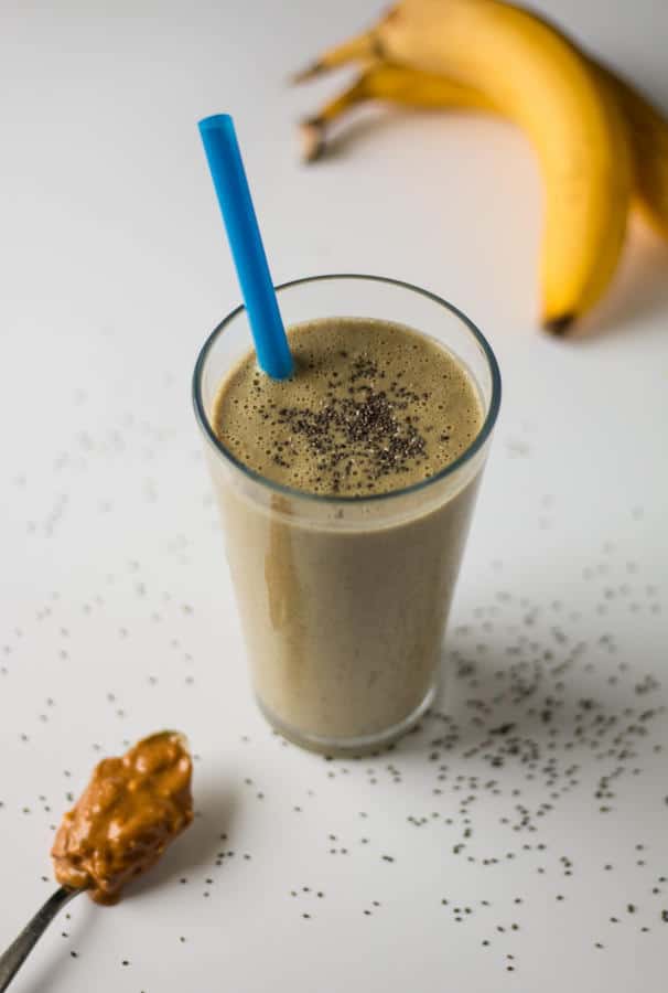 “Peanut Butter” Banana Chia Protein Shake